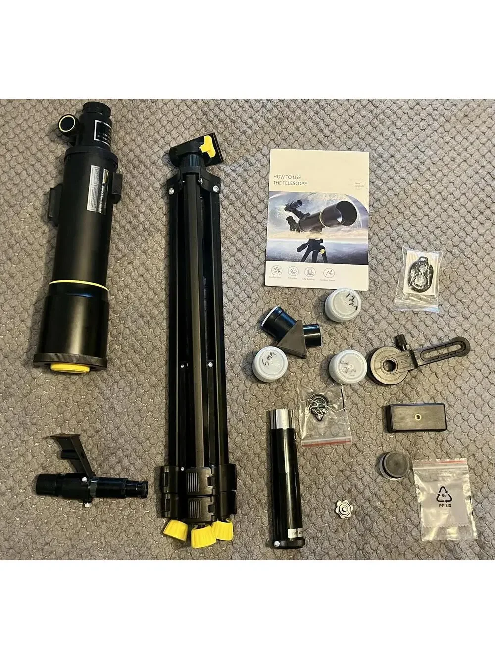 Telescope 70mm Refracting Remote 400mm AZ mount tripod 40070 20X200